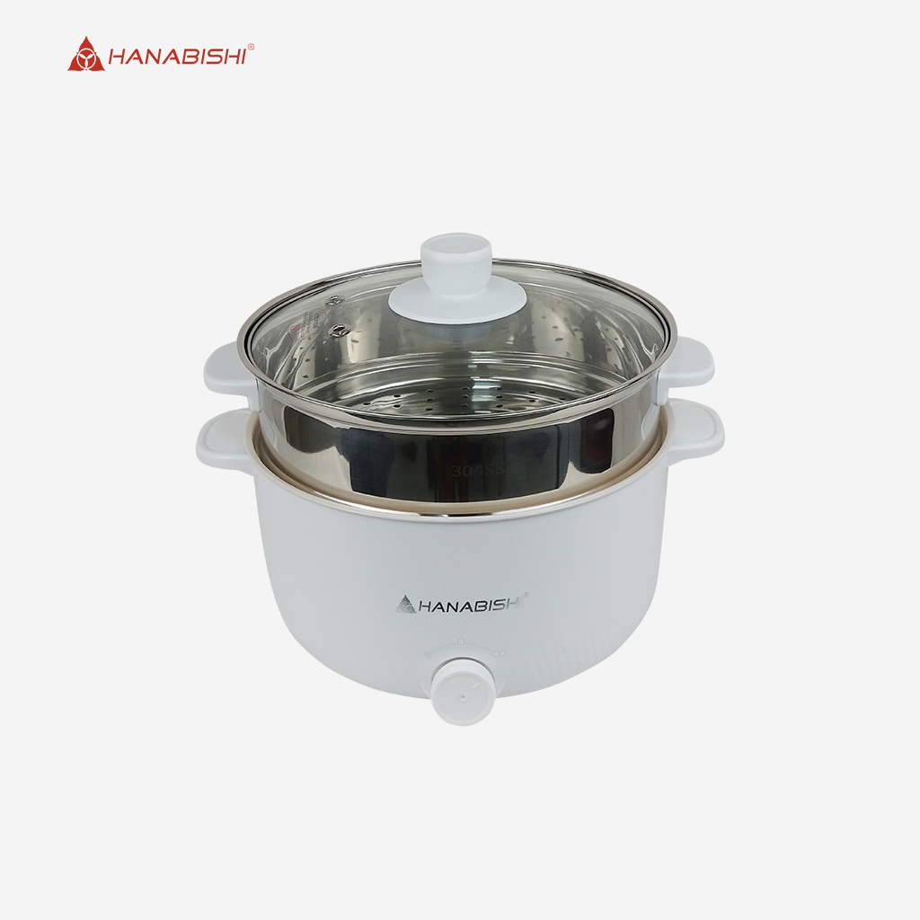 Hanabishi 3Liters Aesthetic White Multi-Function Cooker HMC-300WHT