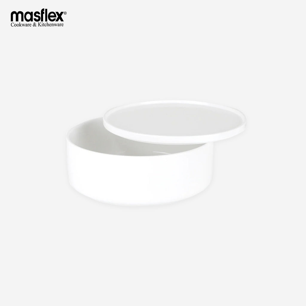 Masflex 7inches Porcelain Casserole with Cover Bakeware 1.35Liters HN-OC18