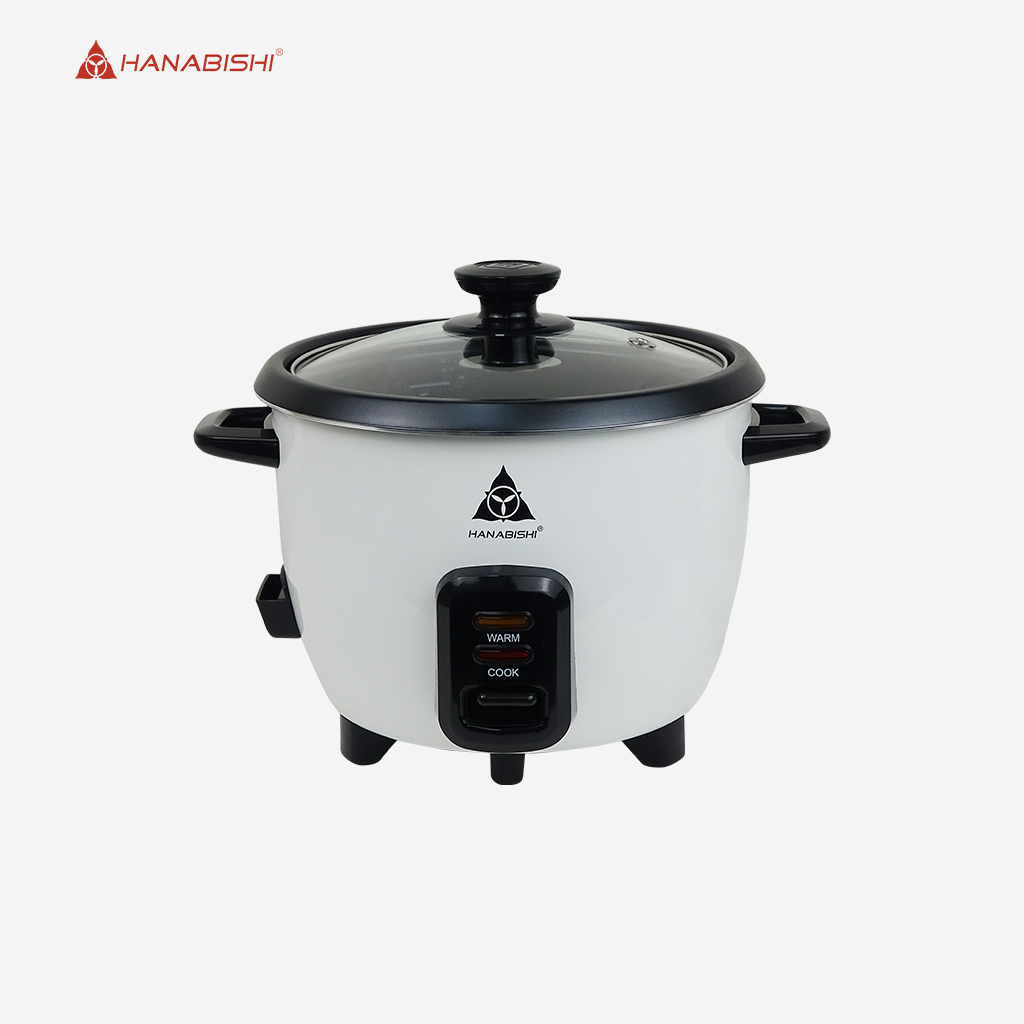 Hanabishi Black & White Rice Cooker with Holder (2 sizes) HRC-HBWT