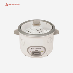 Hanabishi Rice Cooker 1.5L serves 4-5 cups Glass Cover w/ Steamer HRC15R2C