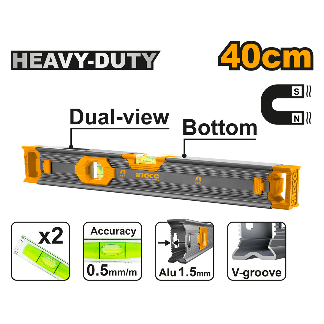 Ingco Spirit Level Bar Powerful Magnetic Base HSL68040