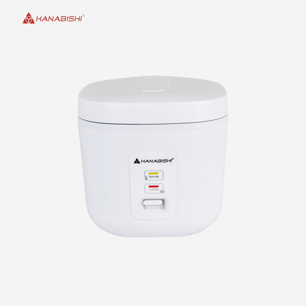 Hanabishi Automatic Square Rice Cooker 1.5L serves 7 cups aluminum inner lid HSQRC-15WHT