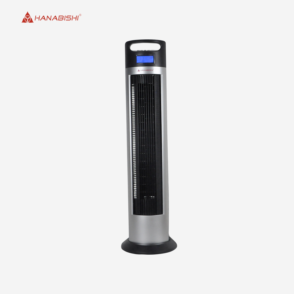 Hanabishi Tower Fan | Electric Fan w/ Remote Control Blue LCD Display H