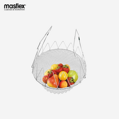 Masflex Fry Basket Strainer Net Stainless Steel Foldable Steam Rinse Strain Fried Kitchen