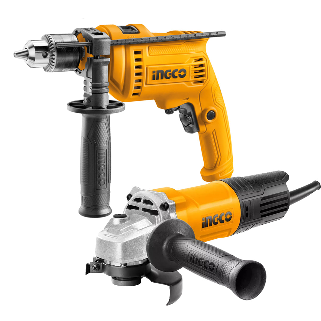 Ingco Angle Grinder and Impact Drill AG70012-1+ID68016P