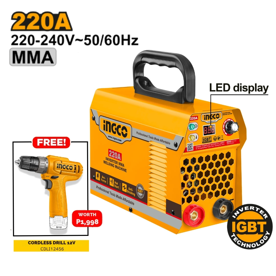 INGCO Portable Welding Machine Inverter IGBT ARC MMA ING-SS