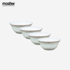 Masflex by Winland 4 piece Bowl 5 inch / 127mm Opalware - White JT-105