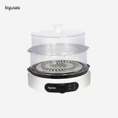 Kyowa 2-Layer Transparent & Collapsible Steamer Trays Electric Food Steamer w/ Food Tray