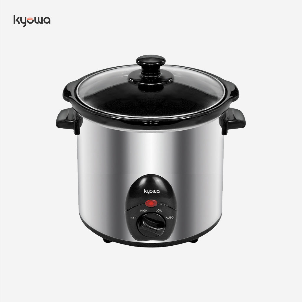 Kyowa KW-2802 Round Slow Cooker 3.0L (Black/Silver)