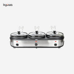 Kyowa Multi Slow Cooker with 3 Detachable Ceramic Inner pots x 2.5L 420W KW-2832