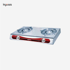 Kyowa Stainless Steel Double Burner Gas Stove with Cast Iron Burners KW-3500