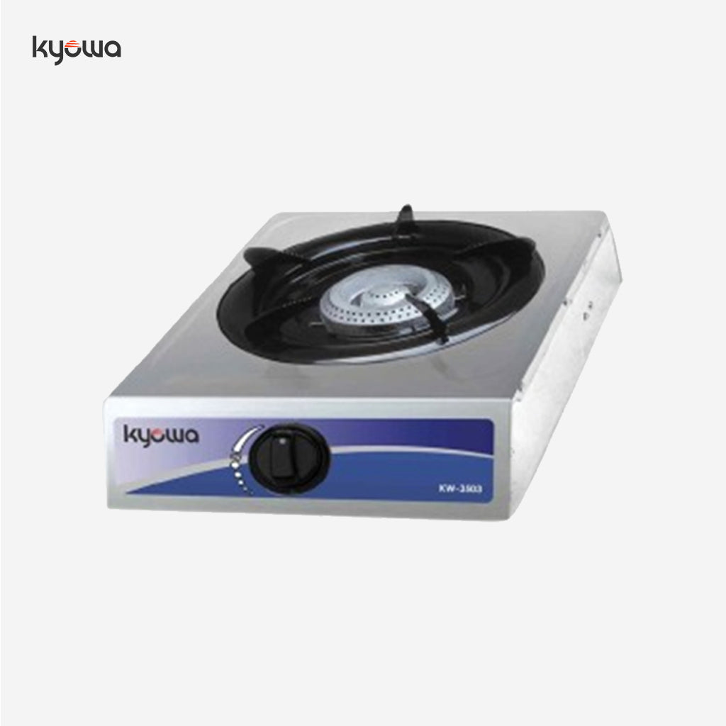 Kyowa Stainless Steel Single Burner Gas Stove with Cast Iron Burners KW-3503