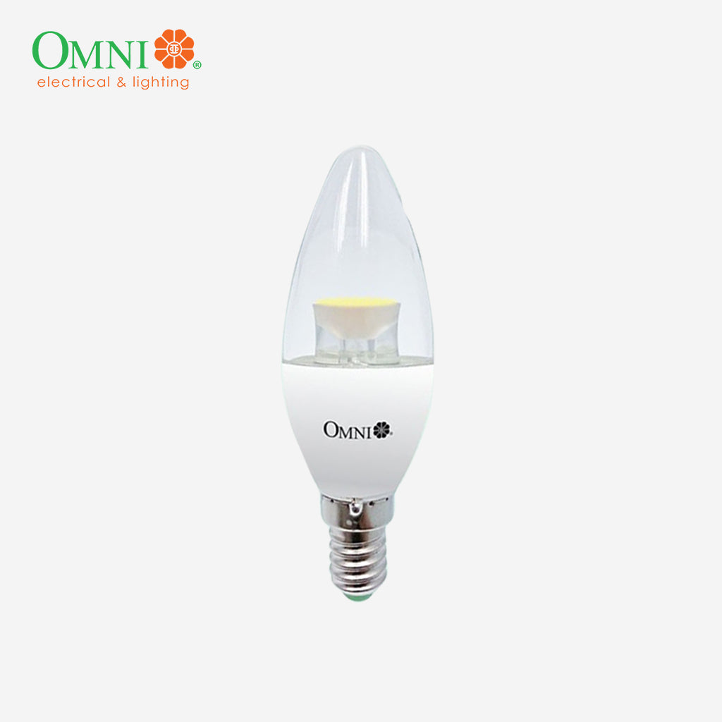 Omni by Winland LED Clear Candle Bulb 4W E14 Base LCC35E14-4W-DL Daylight