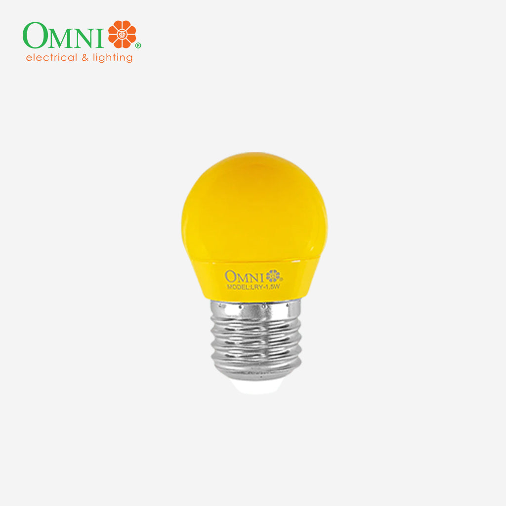 Omni by Winland Basic LED Colored Round Bulb 1.5 Watts E27 Lamp Base SOLD PER COLOR