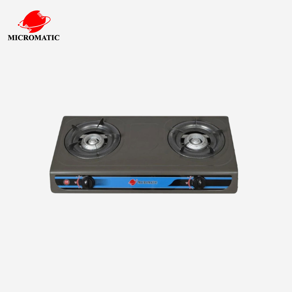 Micromatic Double Burner Stainless Steel Gas Stove with Free Regulator MGS-222