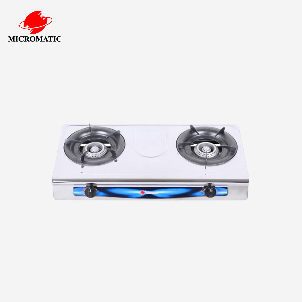 Micromatic Stainless Steel Body Gas Stove Double Burner with Trivet MGS-261