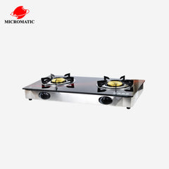 Micromatic Gas Stove Double Burner Tempered Glass Top MGS-802