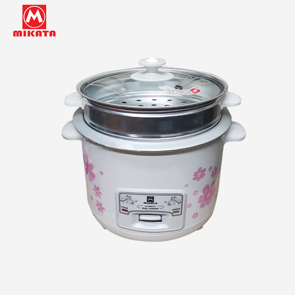 Mikata 1.2 Liter / 4 Cup  Rice Cooker w/ Steamer Aluminum pot Glass Cover MIK-MKRC-1202G