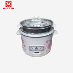 Mikata 1.5 Liter / 8 Cup  Rice Cooker w/ Steamer Aluminum Pot Glass Cover MIK-MKRC-1502G