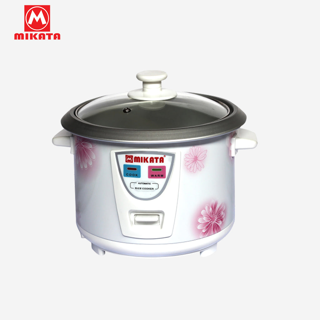 Mikata by Winland Rice Cooker Without Steamer Aluminum pot Stainless & Glass Cover 1.5L (6cups) 500W