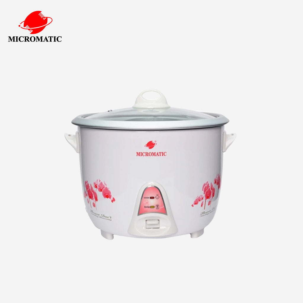 Micromatic Rice Cooker 1.8L 10 Cups of Rice with Glass lid Cover 700watts MRC-10