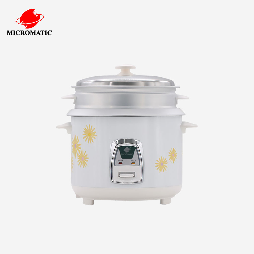 Micromatic 1.8Liters Rice Cooker Powder-coated body with steamer rack 700w MRC-7018