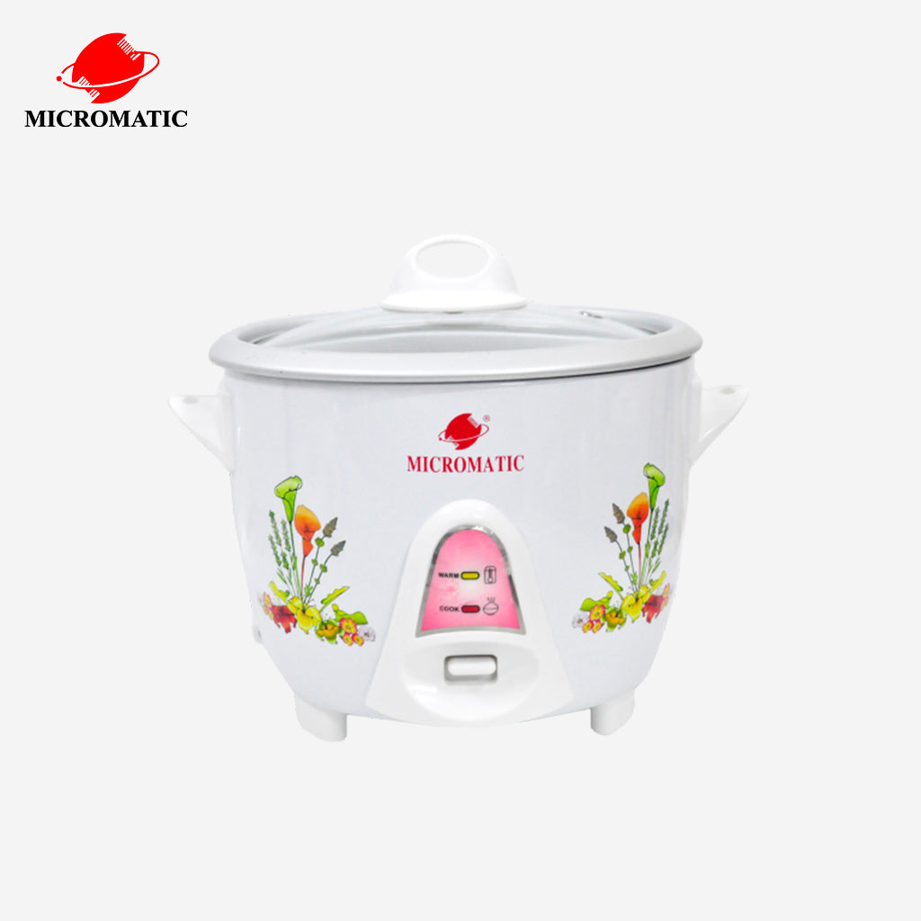 Micromatic Rice Cooker 1.5L 8 Cups Of Rice 620watts Flower Design MRC-8