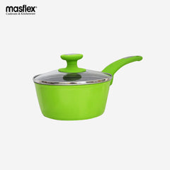 Masflex Spectrum Aluminum Saucepan Non Stick Induction Sauce Pan w/ Glass Lid 16cm