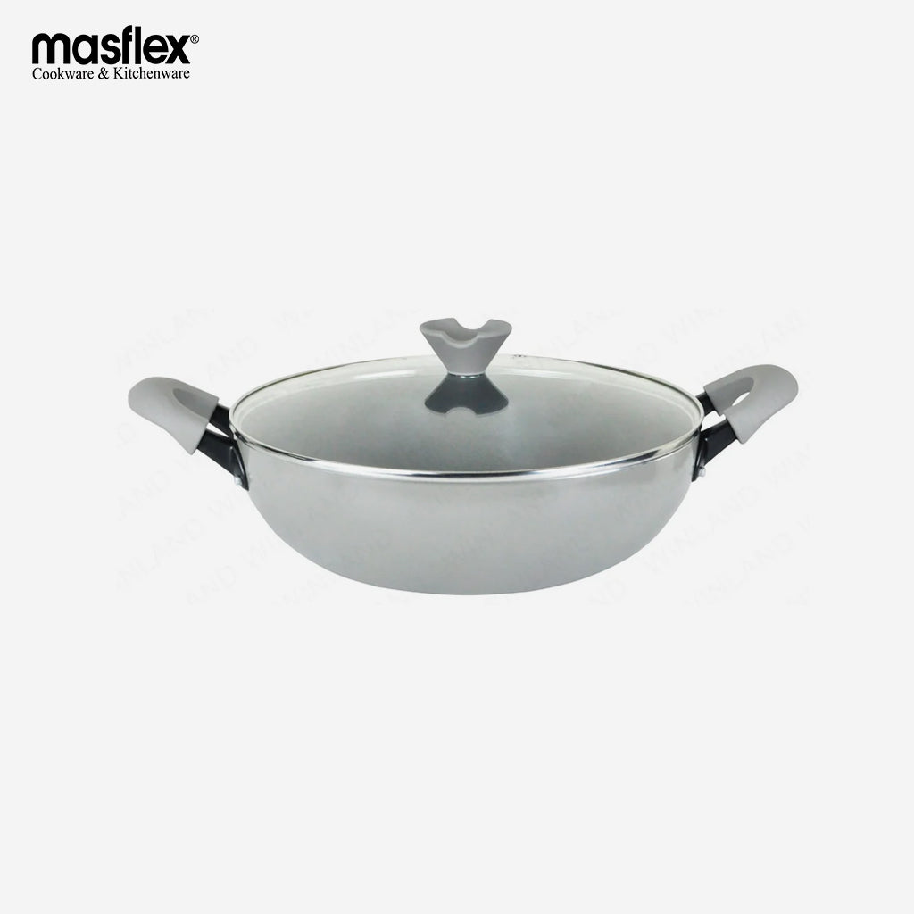 HOME ESSENCE by MASFLEX 30cm 2Layer Non-stick Induction Wok Gauge Aluminum Cookware NS-30W