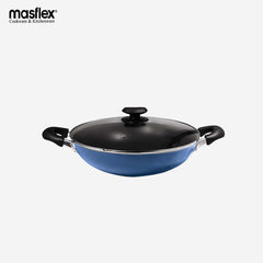 Masflex 32cm Non Stick Induction Wok with Glass Lid NS-CX-812