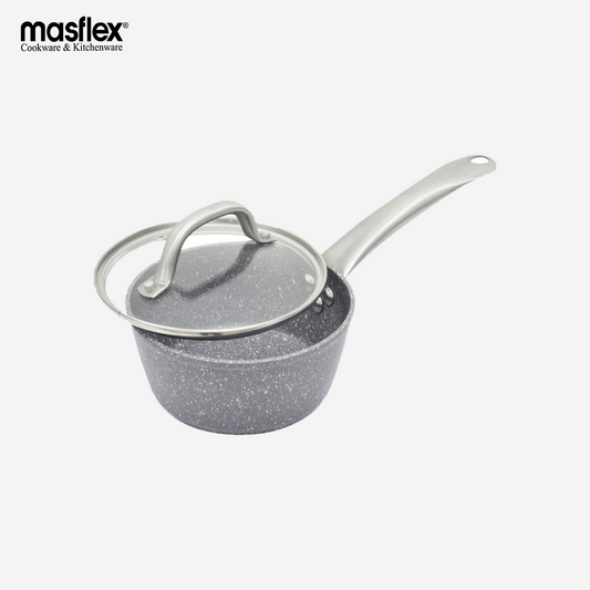 Masflex by Winland Kitchenware Forged Stone Non Stick Induction Sauce Pan w/ Glass Lid 16cm NS-FG55