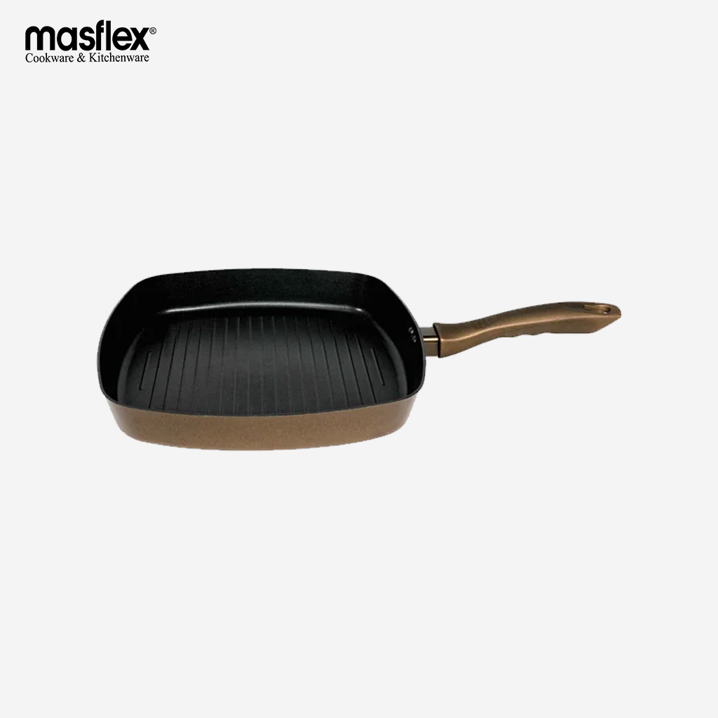 Masflex 28cm Aluminum Non-Stick Master Class Induction Grill Griller Pan NS-X10