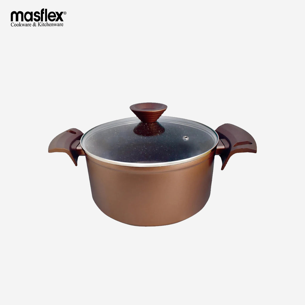 Masflex by Winland 24cm Forged Elegance Non Stick Induction Casserole w/ Glass Lid NZ-M6