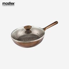 Masflex 28cm Forged Elegance Series Non Stick Induction Fry Pan with Glass Lid Frying Pan NZ-M7