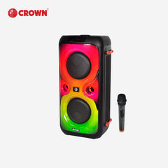 Crown by Winland 150W Portable Dancing Light Baffle Party Box with Wireless Mic PD-662