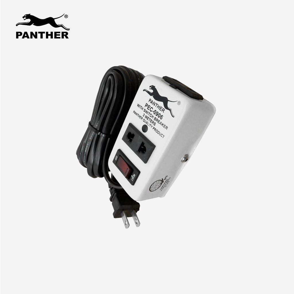 Panther by Winland Power Extension Cord Cable Wire w/ Outlet 3 meters up to 2500W PEC-0906