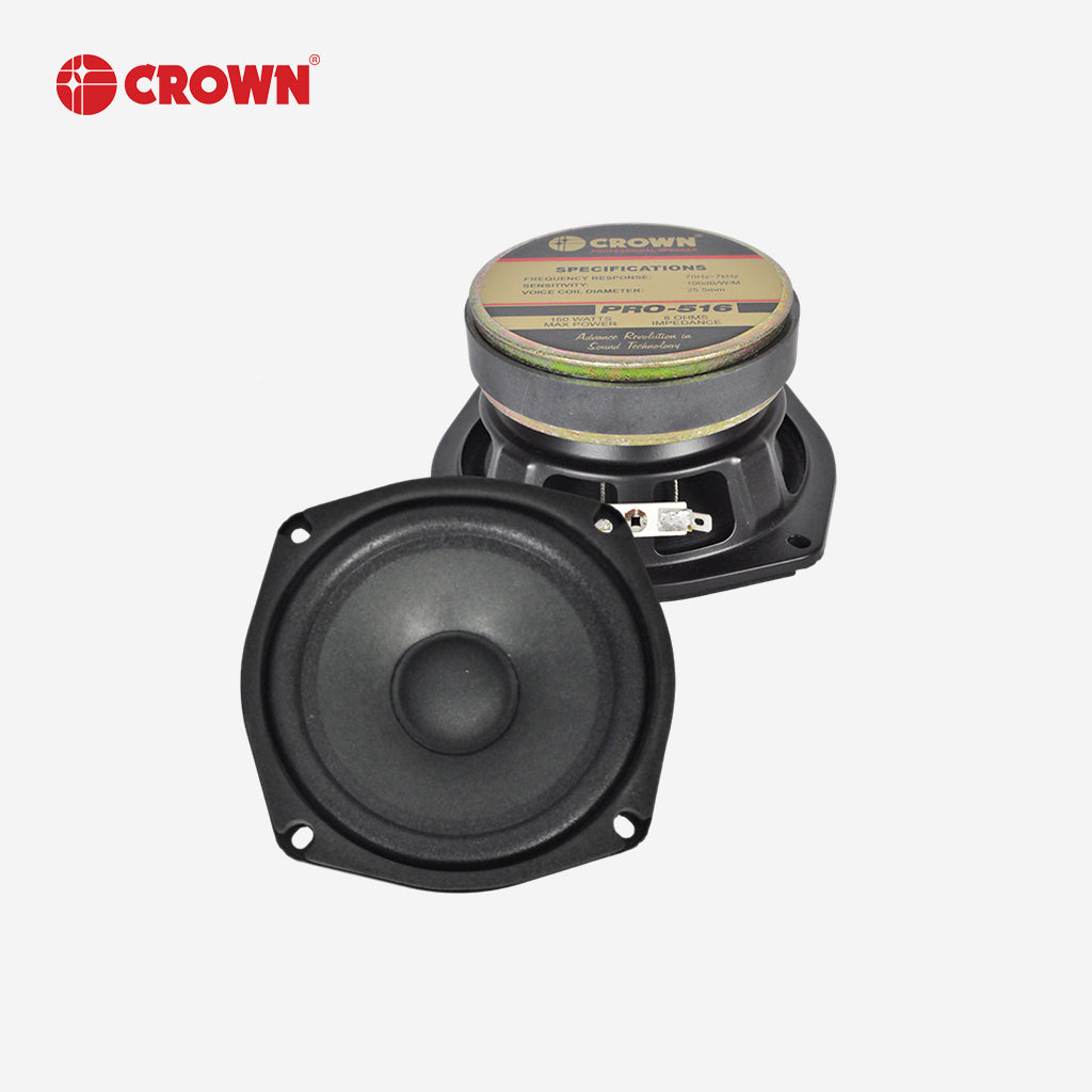 Crown 5-1/4in Professional Speaker Woofer Karaoke Midrange 160W PRO-516