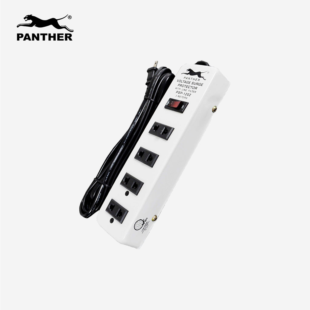 Panther Power Extension Cable Wire Cord Outlet with Voltage Surge & Overload Protector