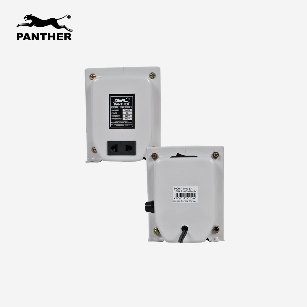 Panther by Winland PT-1077 Step-down Transformer 500 Watts, Input 220VAC, Output 110VAC Single Phase