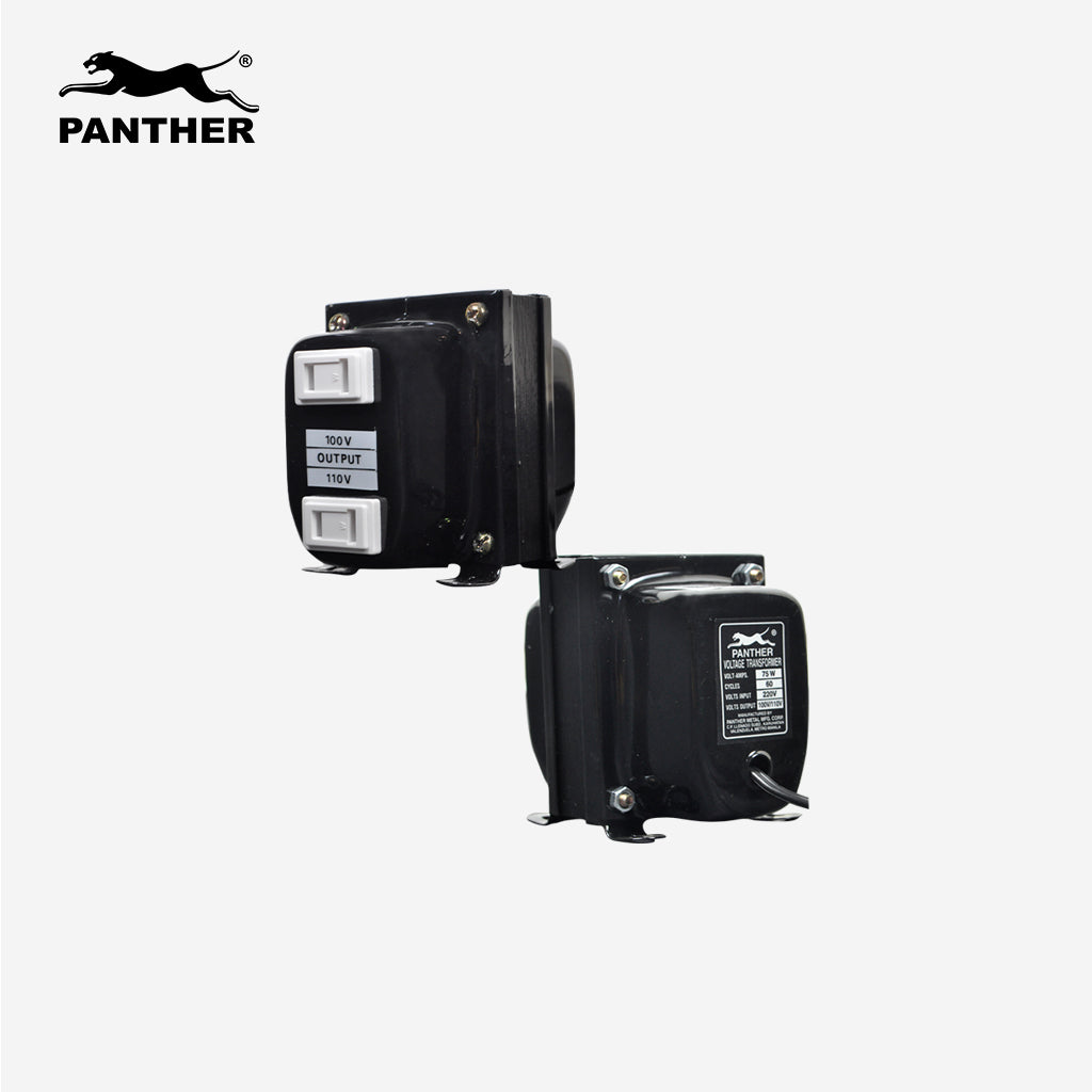 Panther by Winland Step-down Transformer DUAL VOLTAGE 75 Watts, Input 220VAC, Output 100 & 110 VAC