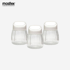 Masflex by Winland 3 Piece 400ml Glass Jars with Plastic Lid QM-1003