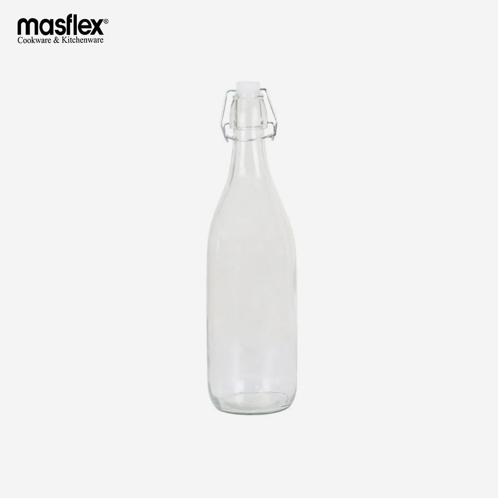 Masflex by Winland Glass Bottle w/Hermetic Lid 1000ml Swing top Beverage Juice Glass Bottles QM-1801