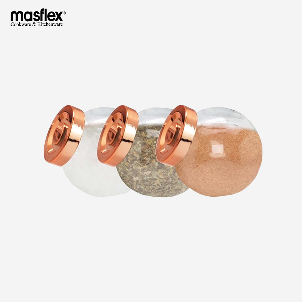 Masflex 180ml 3 piece Glass Spice Jar with LID QM-803 – Winland Depot