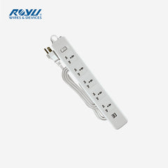 Royu by Winland 4 Gang 2 Meter Power Extension Cord with 1 Master Switch & 2 USB Ports REDEC624