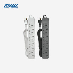 Royu by Winland Power Extension Cord Cable 2 meter 5 Outlets with Individual Switches REDEC705