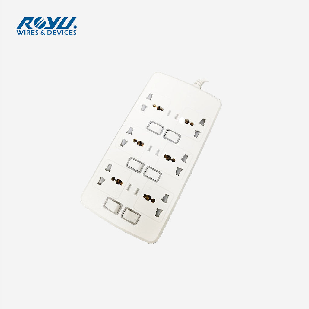 Royu Extension Cord Overload and Surge Protected 6 Outlets w/ Individual Switch REDEC706