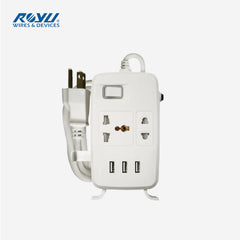 Royu by Winland 2 Gang Power Extension Cord with One Main Switch & 3 USB Ports - White REDEC632/W