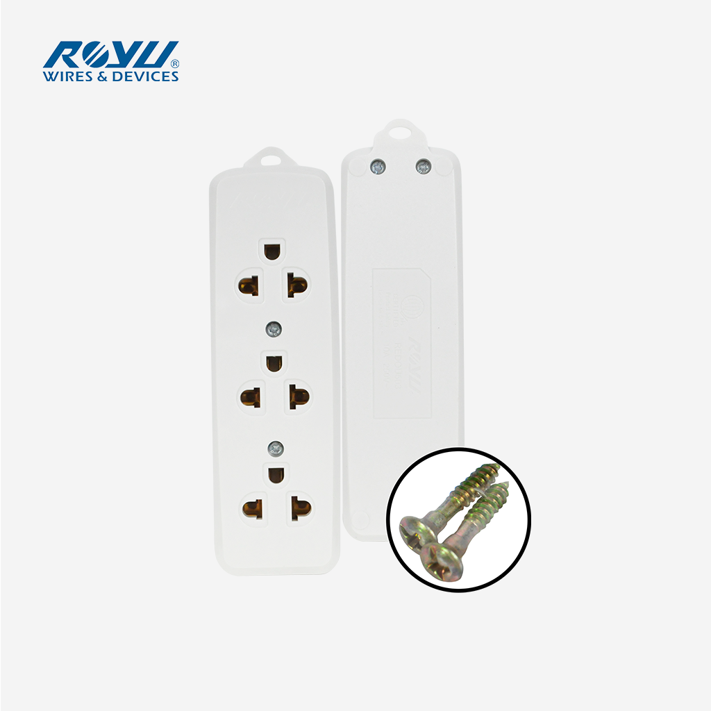 Royu by Winland 3+1 Gang Outlet with Ground - Surface Type (10A / 250V~) REDOU503