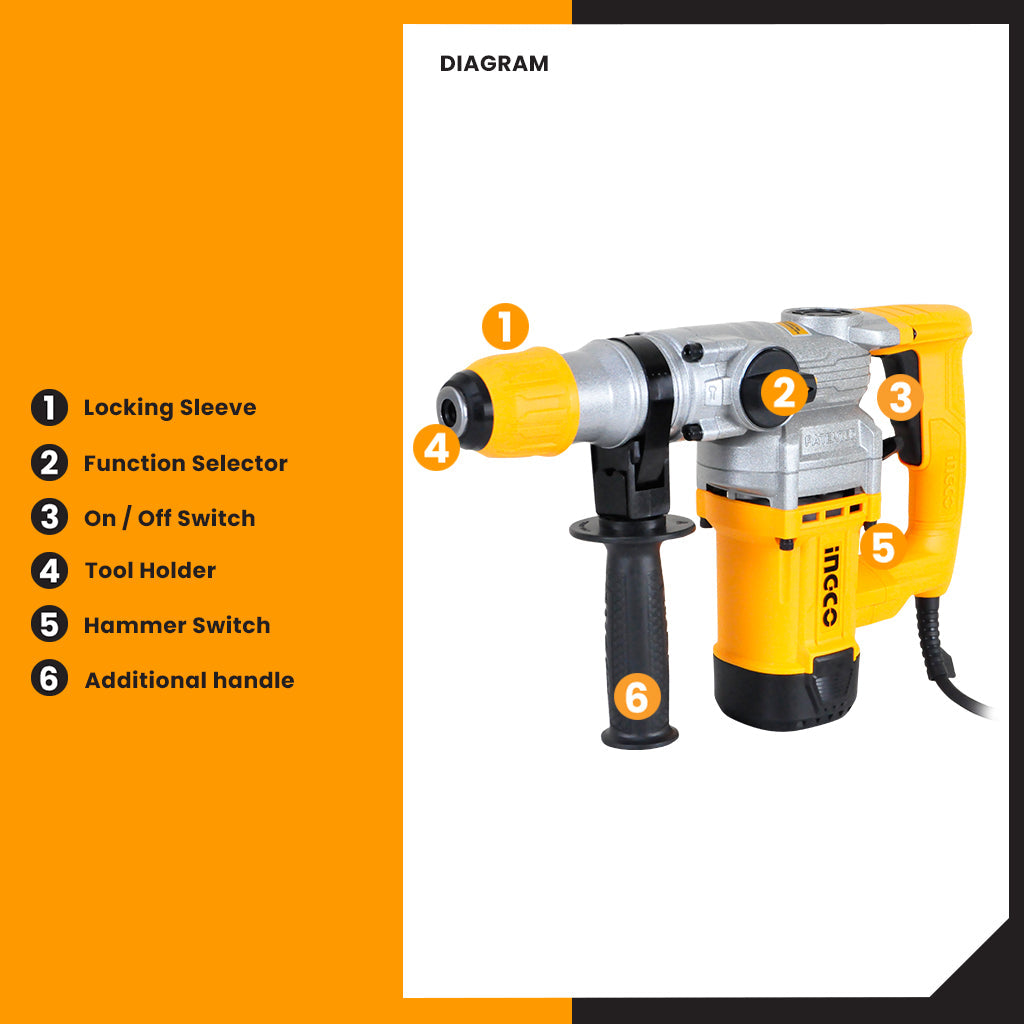 Ingco Rotary Hammer Drill RH10506