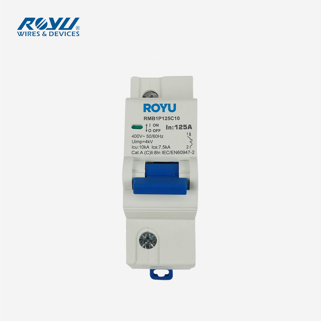 Royu by Winland Single phase Miniature Circuit Breaker 1Pole (DIN Rail Type) 125A 4KA RMB1P125C10